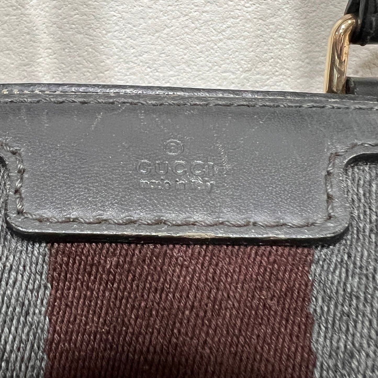 GUCCI Green Gucci Suede Web Satchel/Boston Bag