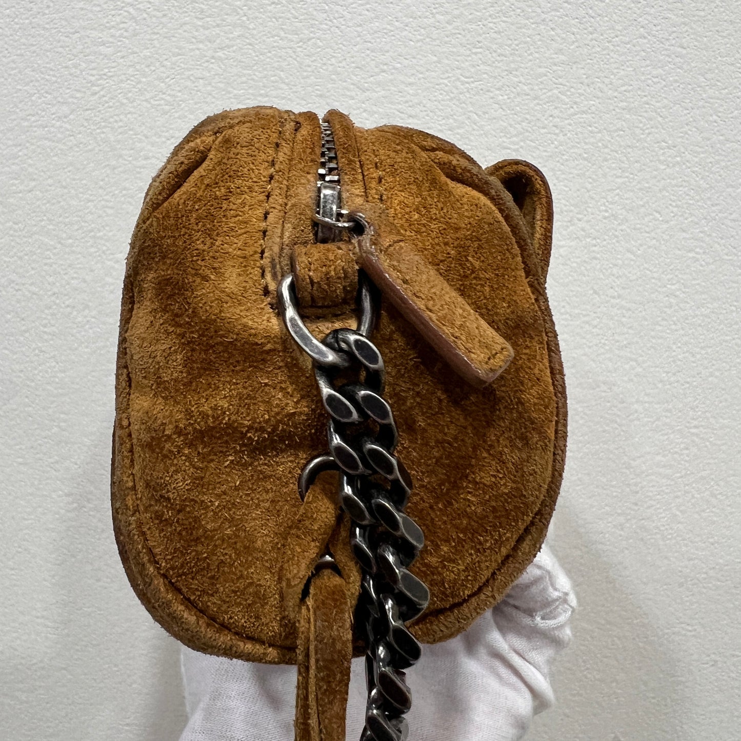 YSL Brown Suede Crossbody Bag
