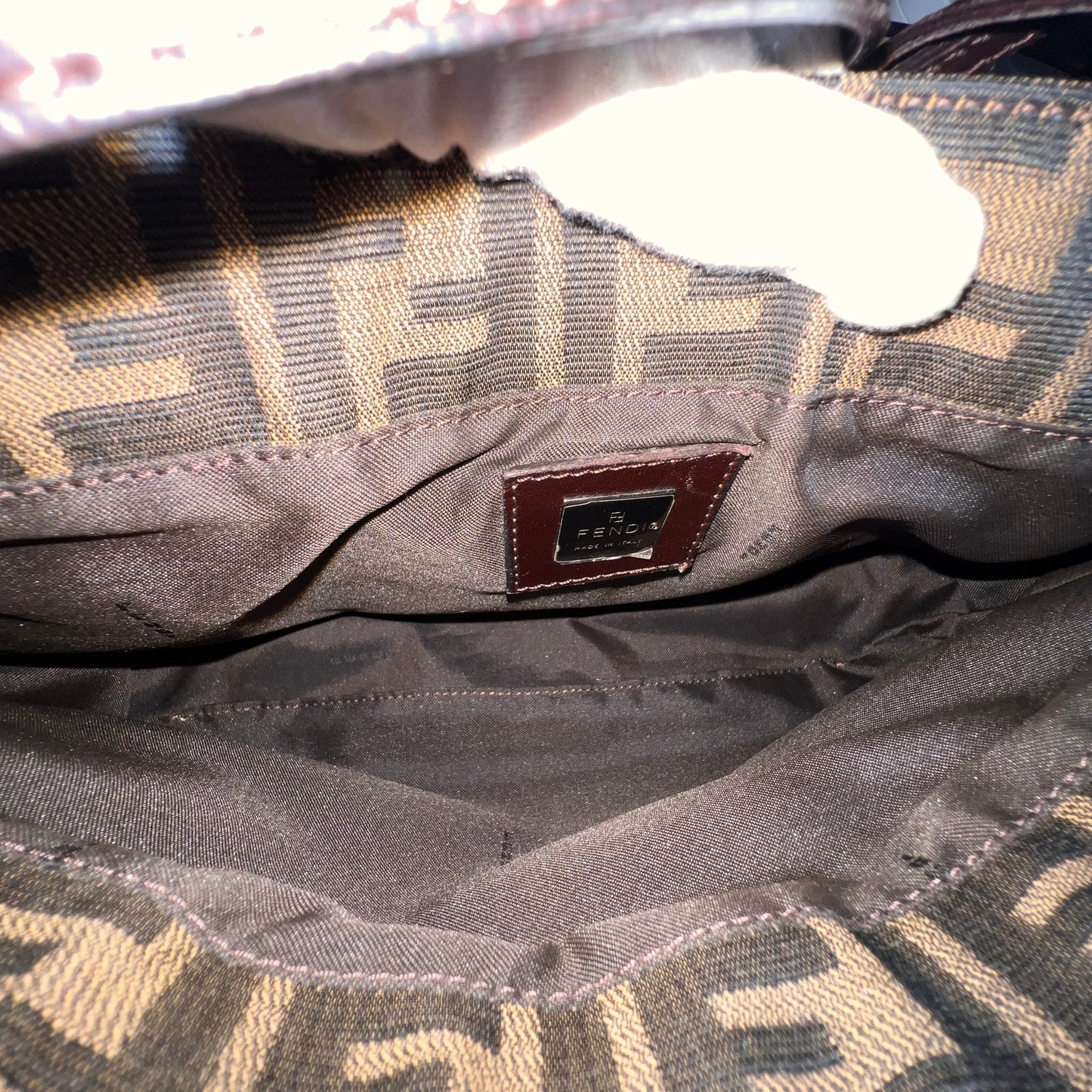Fendi Zucca Canvas Shoulder Bag