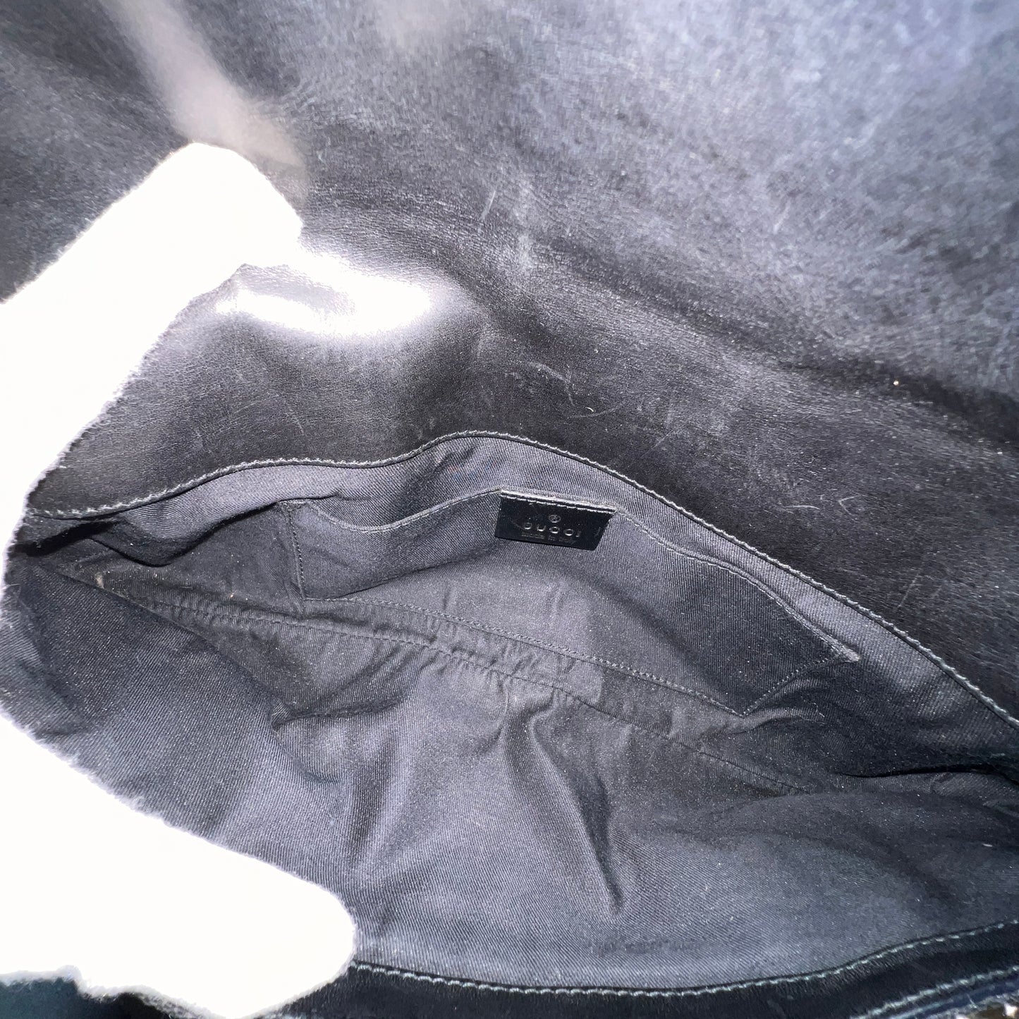 GUCCI Black GG Monogram Horsebit