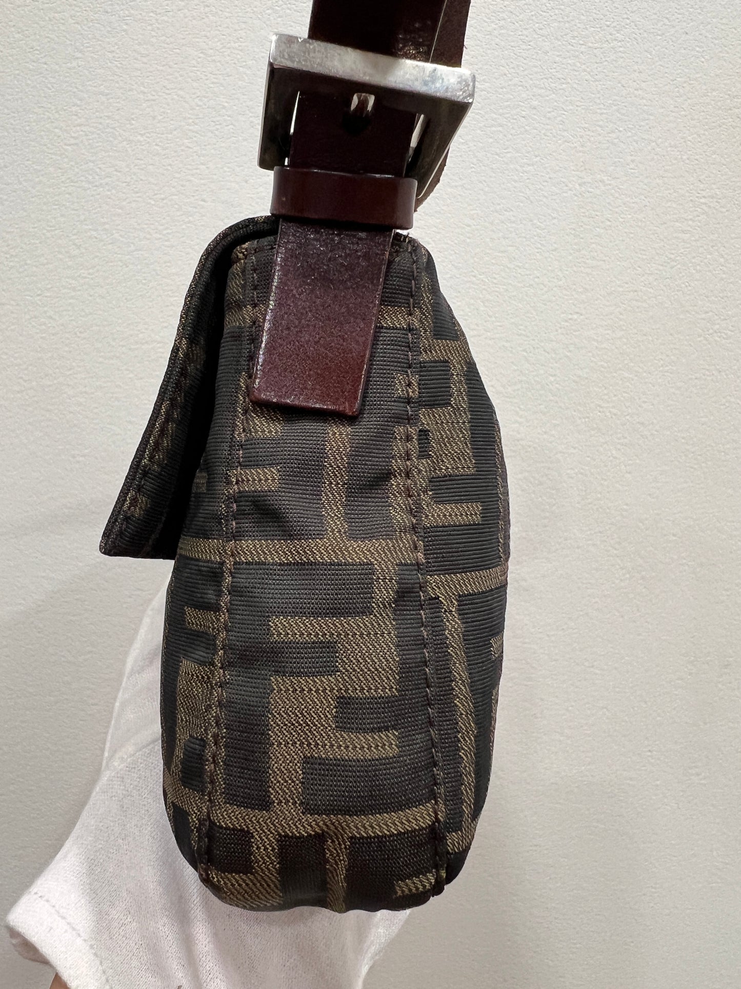 FENDI Baguette with Pink Logo Hardware