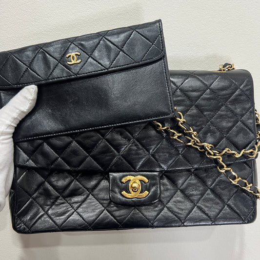 CHANEL Vintage Classic Flap with Wallet 24K gold 27cm