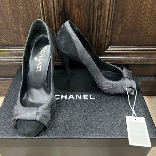 CHANEL Ribbon Pumps Size 38 1/2