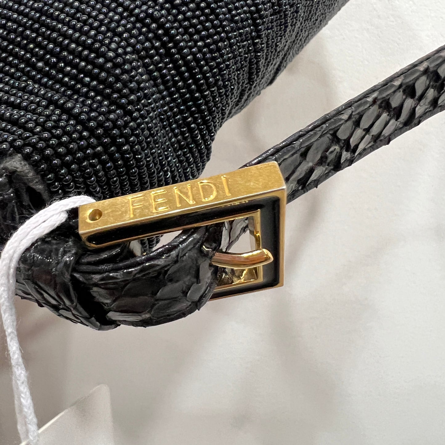 FENDI Beaded and Phyton Baguette