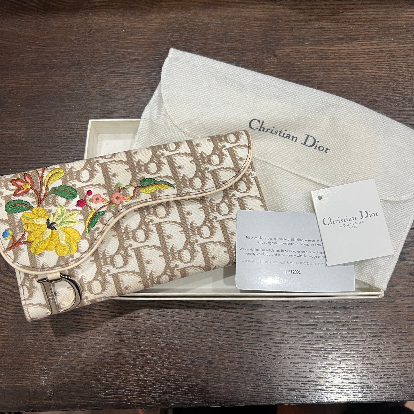 CHRISTIAN Dior Monogram Vintage Flowers Wallet