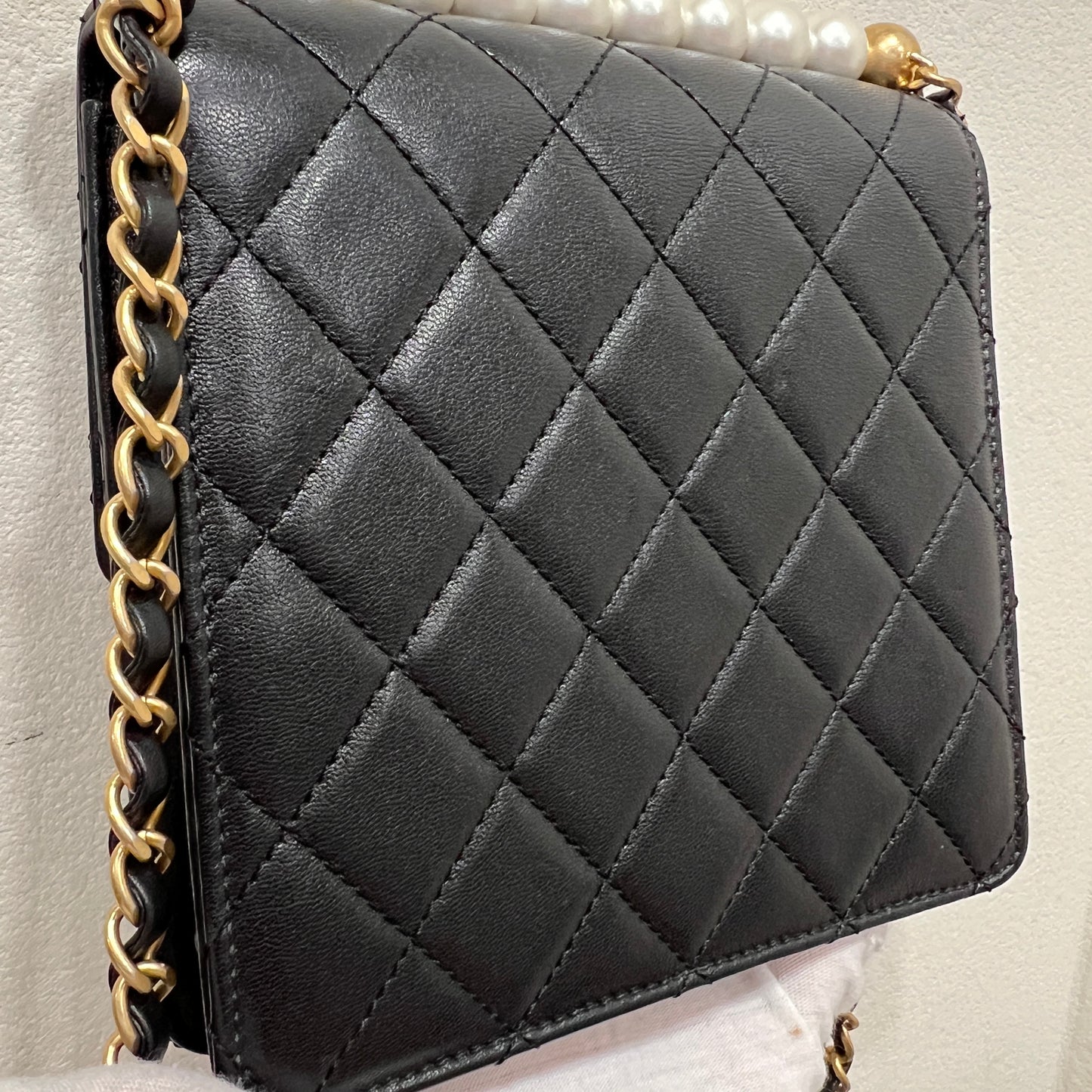 CHANEL Mini Chic Pearl Flap Bag Quilted