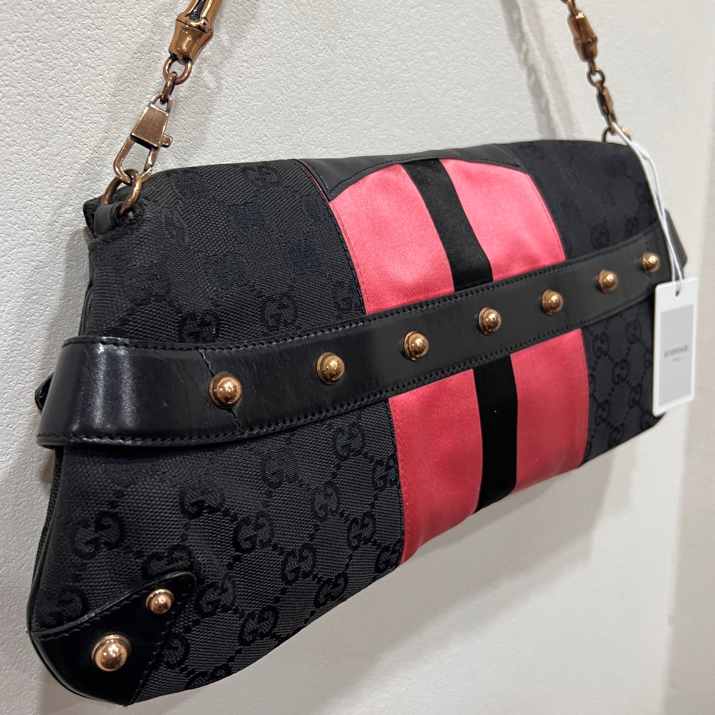 GUCCI Black GG Monogram Horsebit