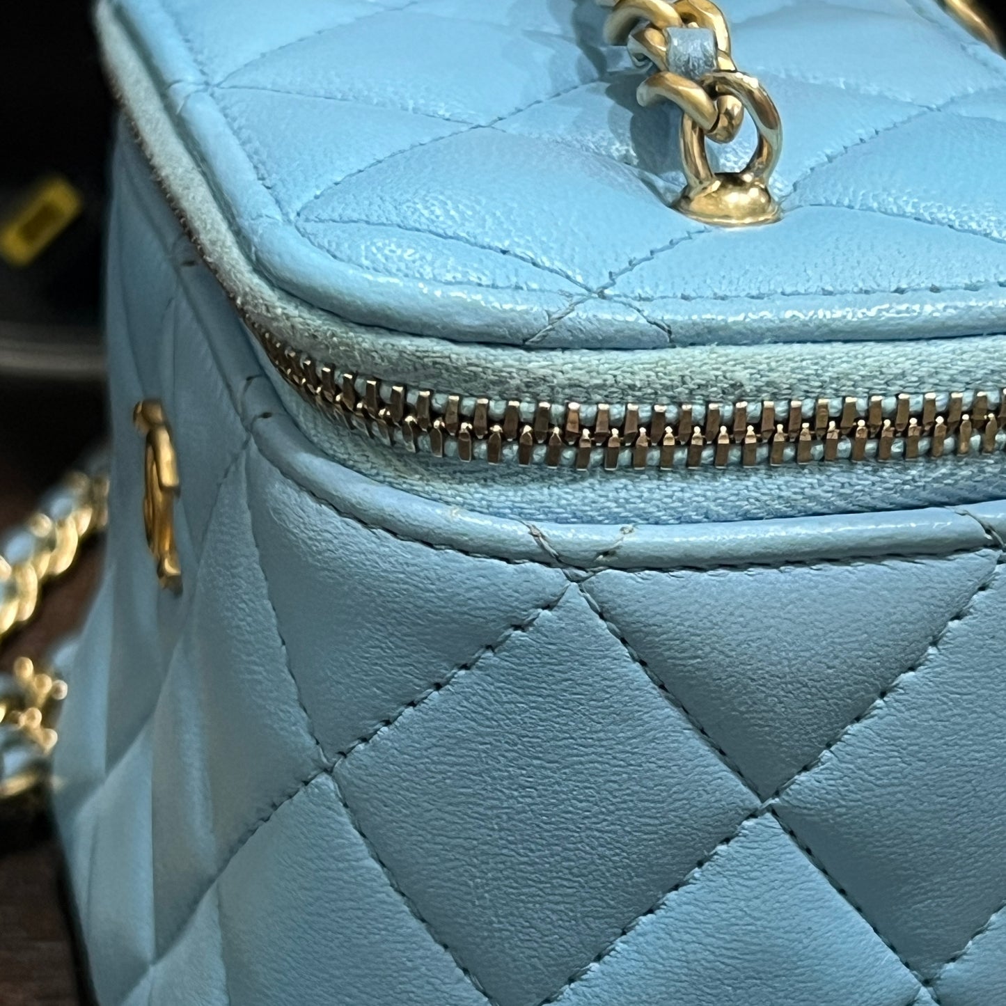 CHANEL Mini Vanity Bag Light Blue