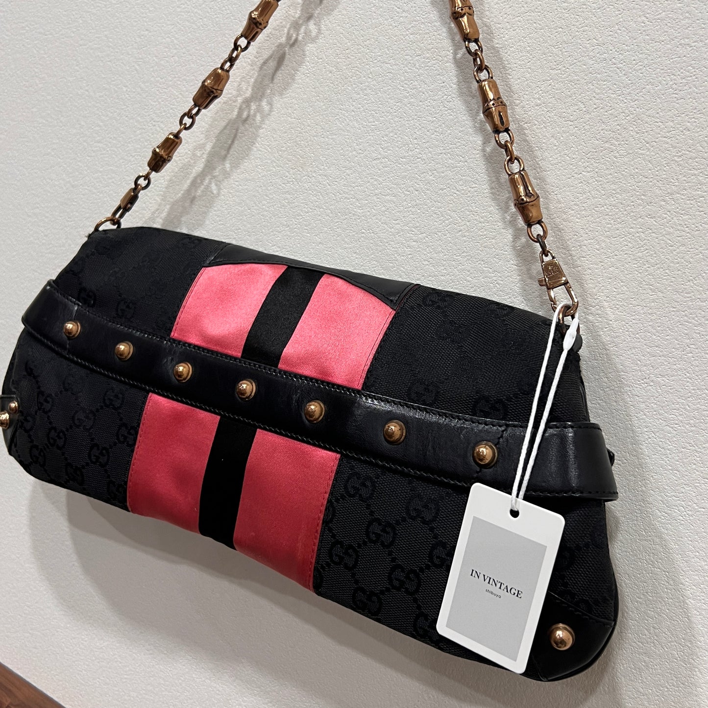 GUCCI Black GG Monogram Horsebit