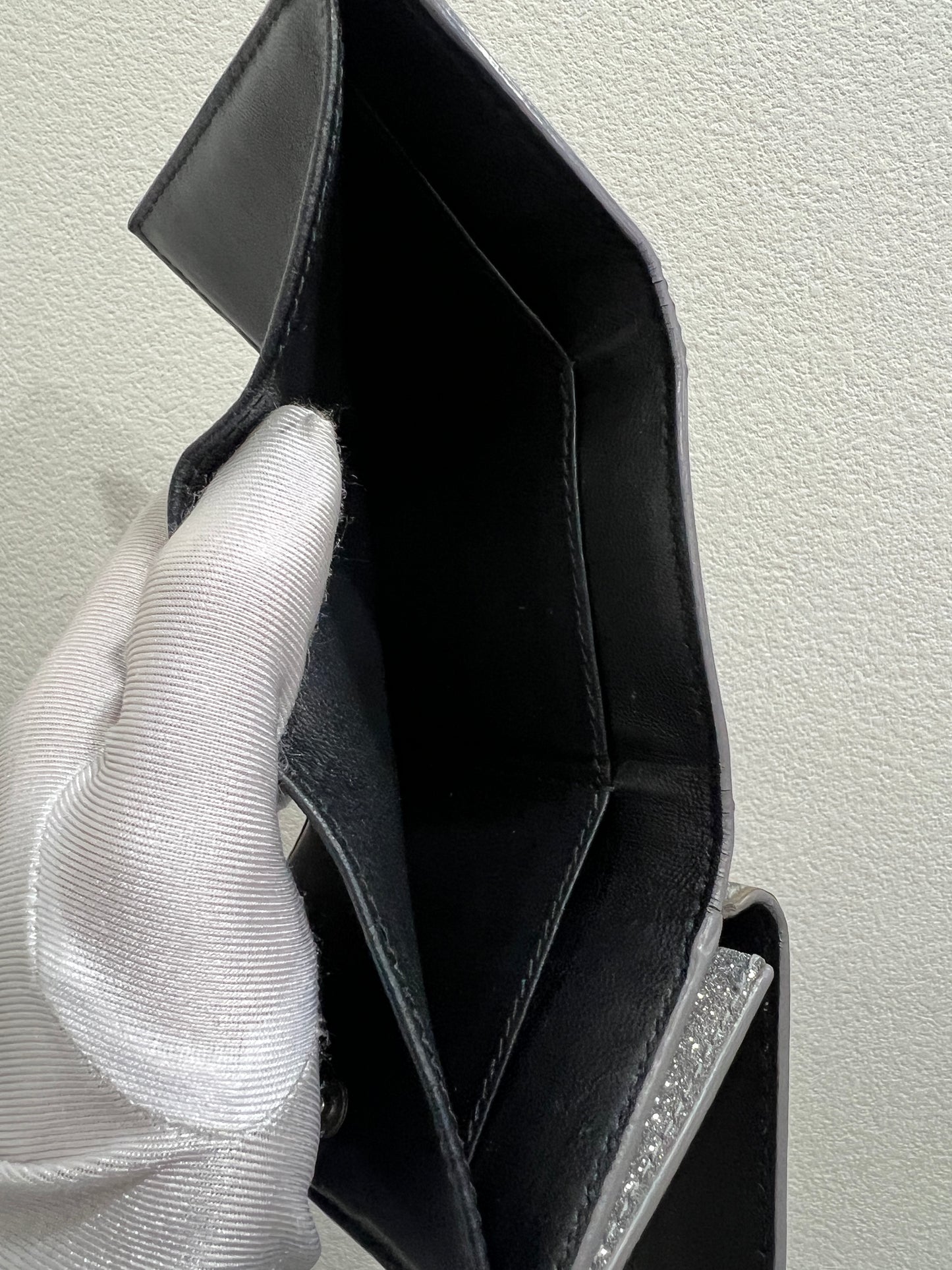 BALENCIAGA Tri-fold Wallet Glitter Finish