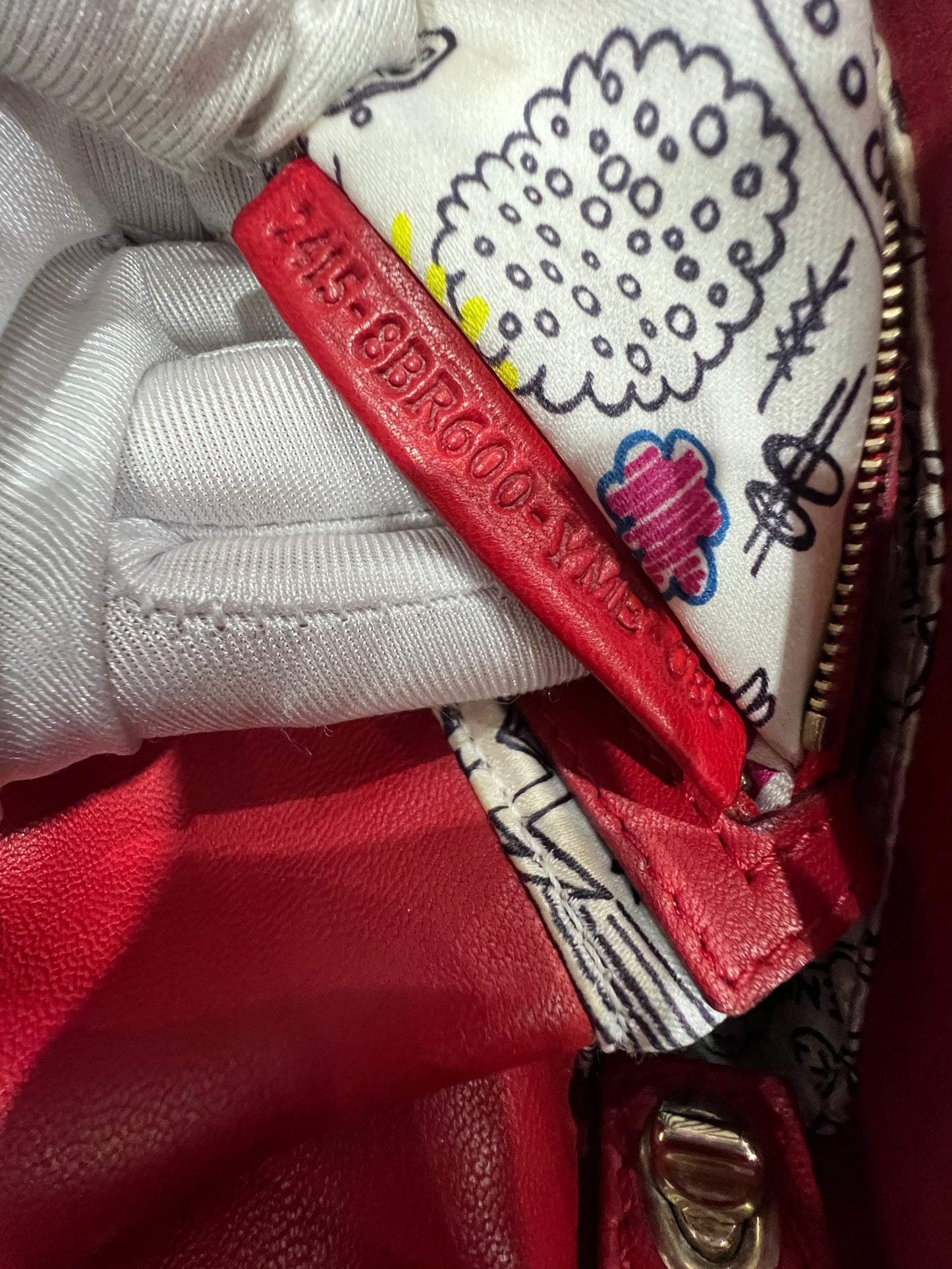 FENDI Baguette 1997 Red embossed Nappa Leather