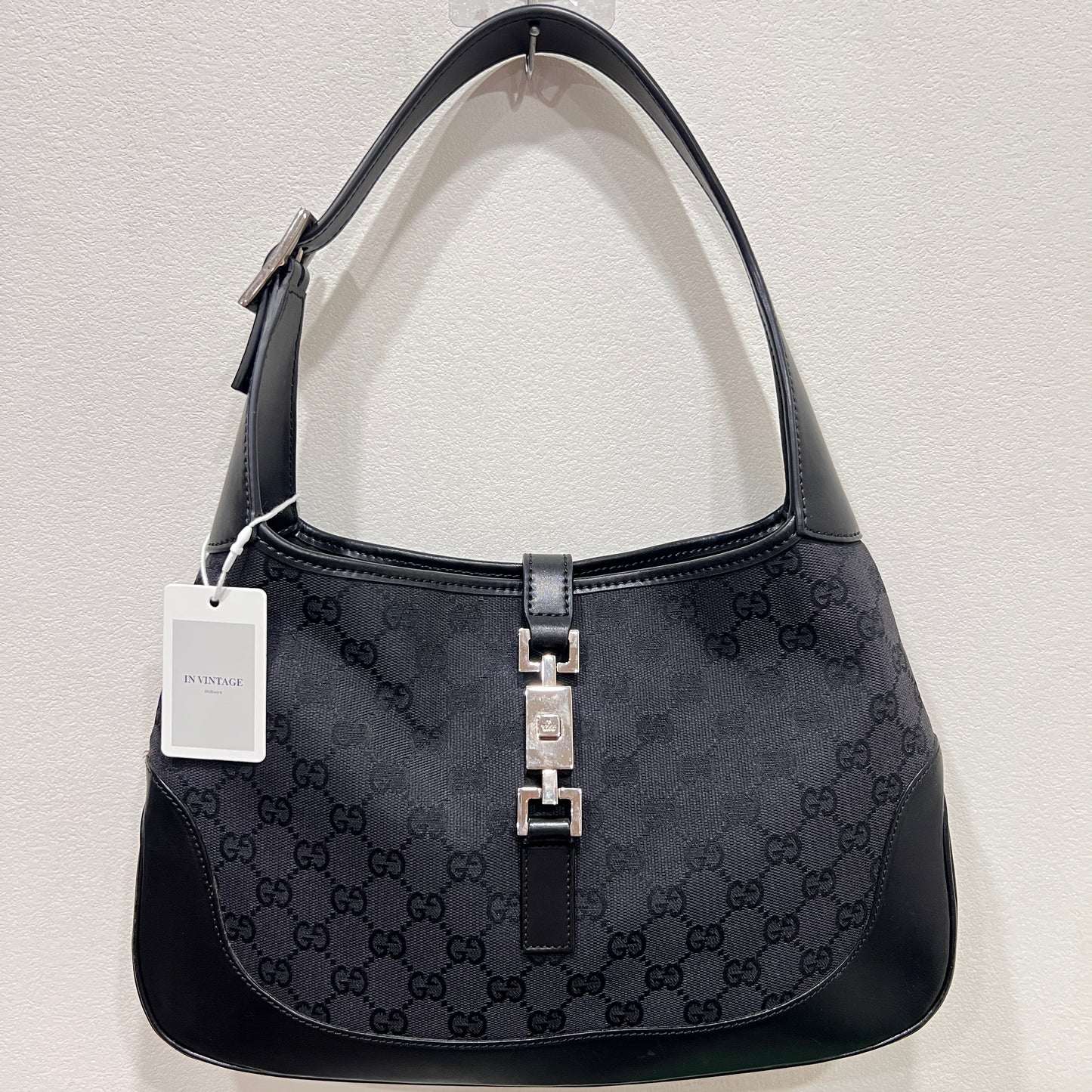 GUCCI Jackie Monogram with Leather Handle