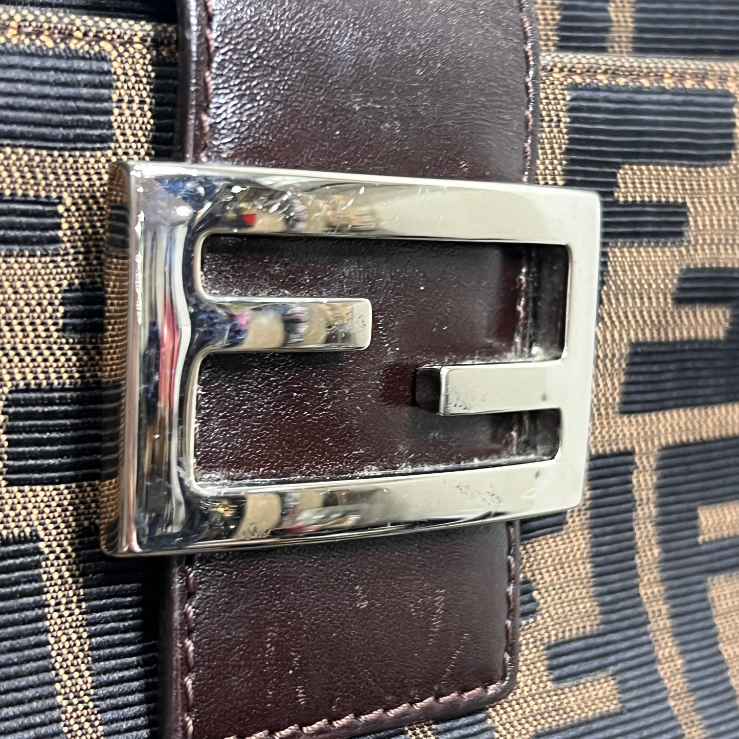 Fendi Zucca Canvas Shoulder Bag