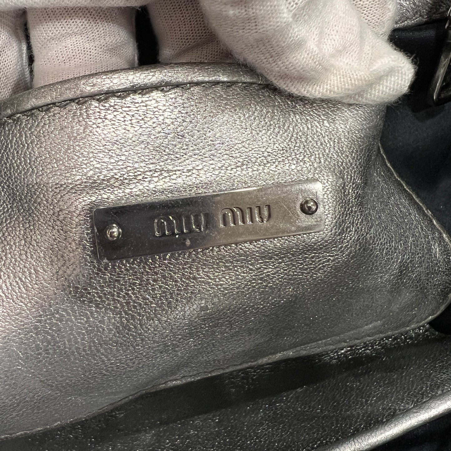 MIU MIU Metallic Leather Crossbody 30cm