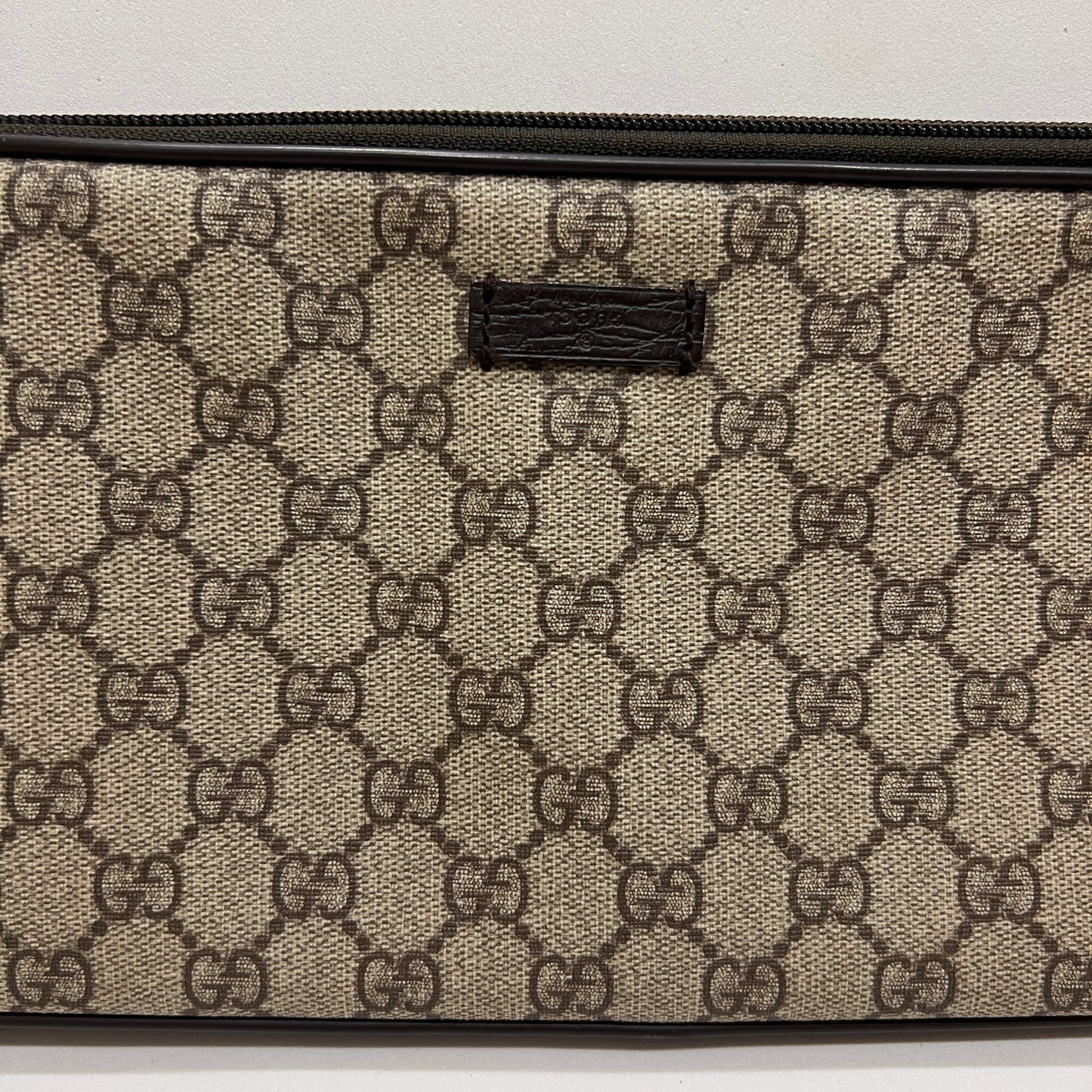 GUCCI Beige GG Supreme Canvas and Leather Travel Tie Case