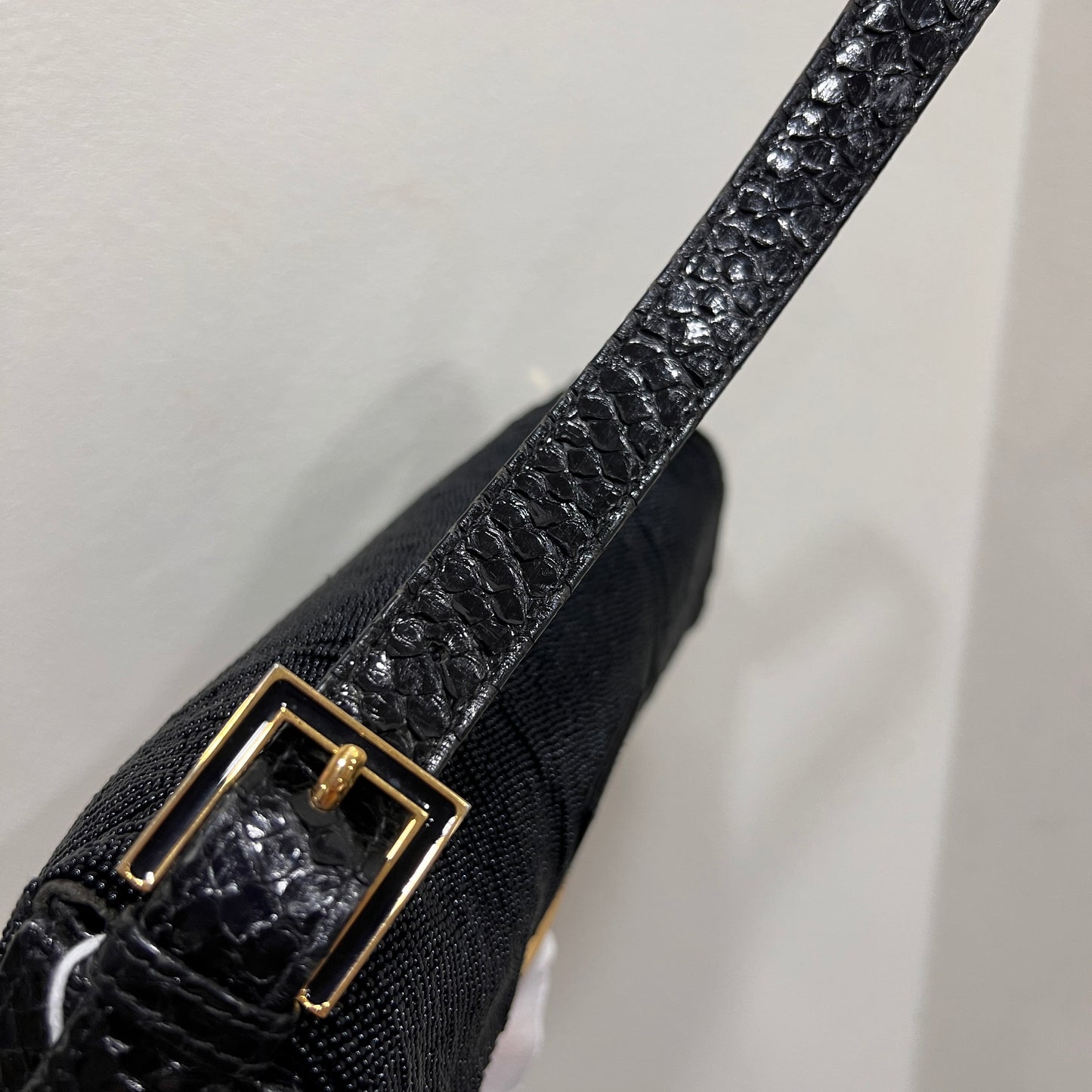 FENDI Beaded and Phyton Baguette