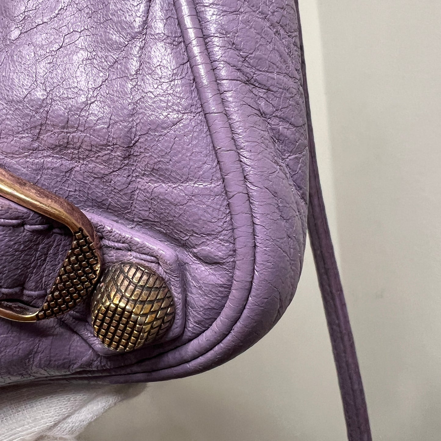 BALENCIAGA Lilac Leather Hip Crossbody