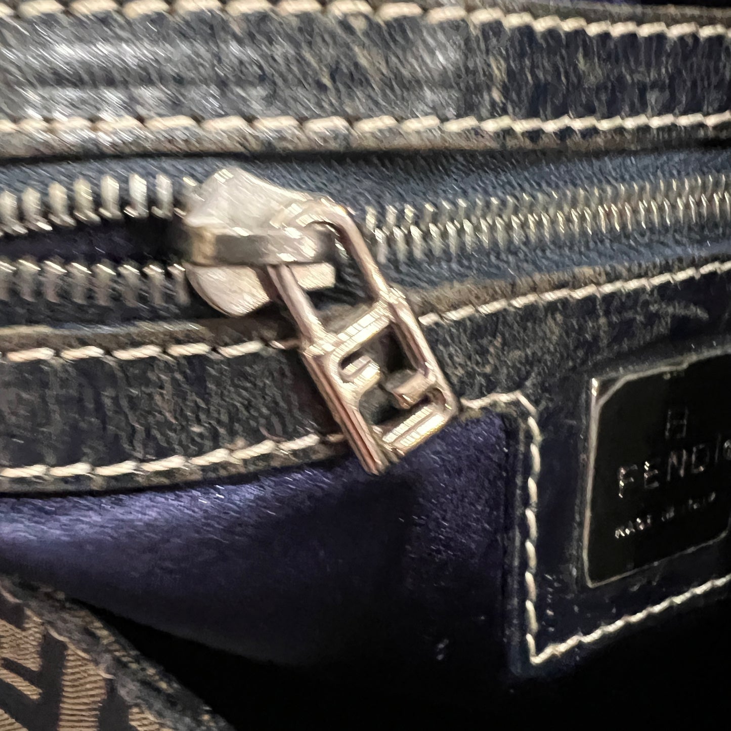 FENDI Hobo Bag Zuccino Canvas