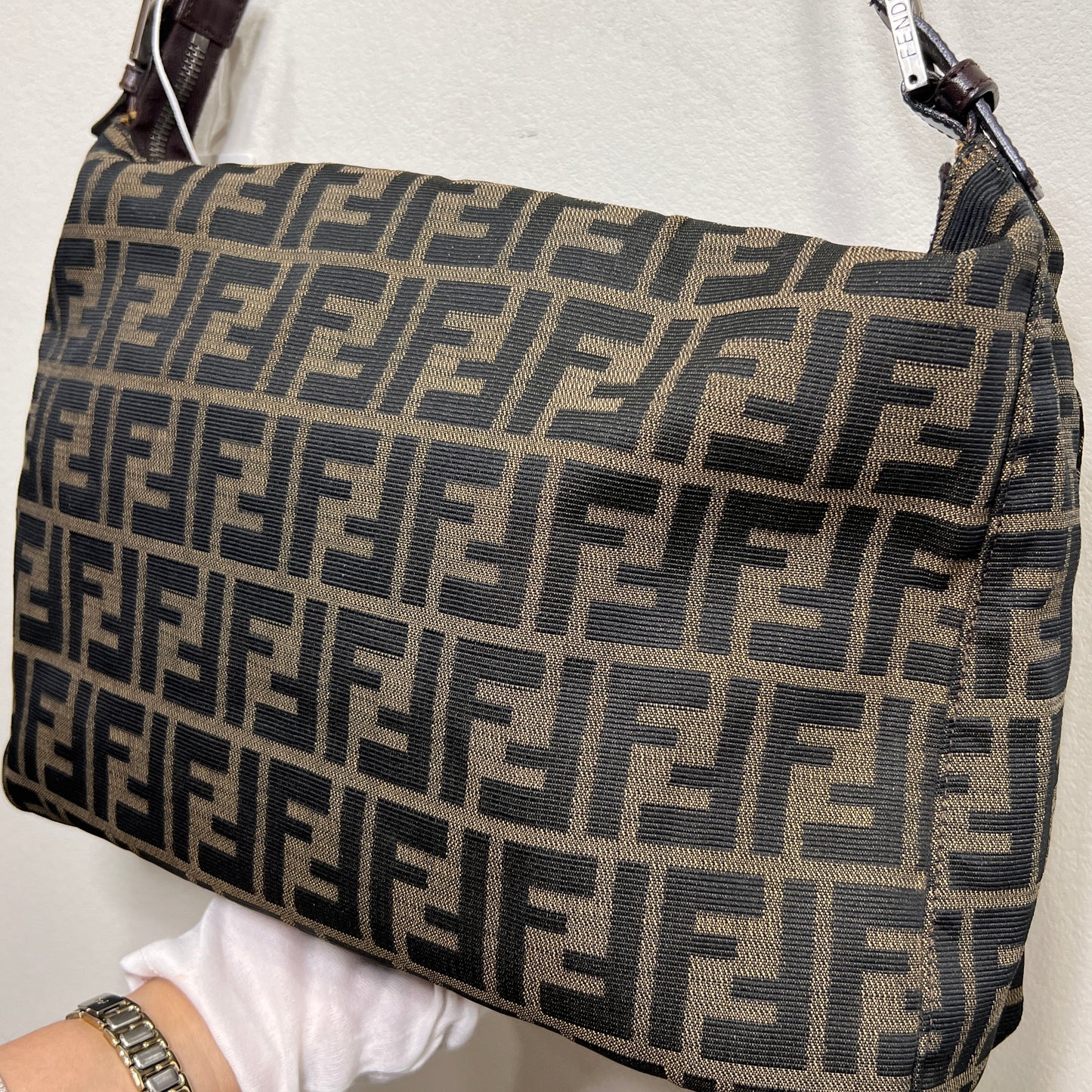 Fendi Zucca Canvas Shoulder Bag