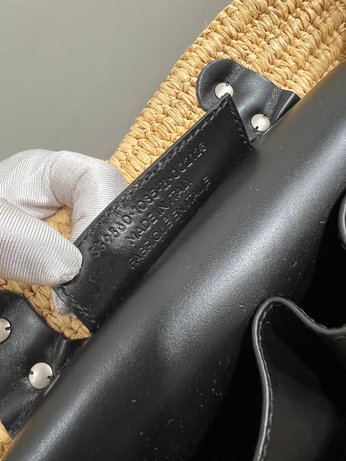 Balenciage Raffia Panier Shopper Tote Bag