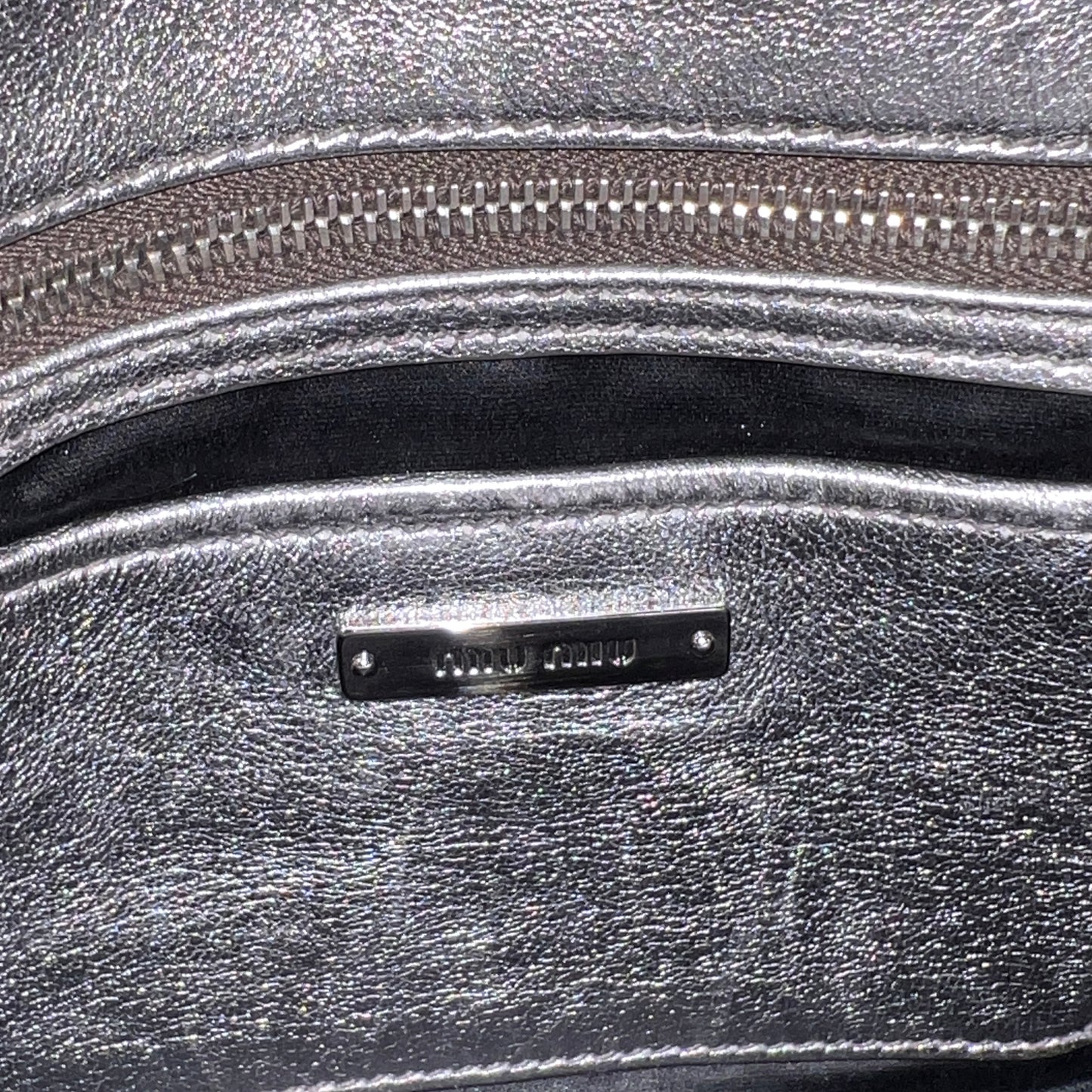 MIU MIU Metallic Leather Crossbody 30cm
