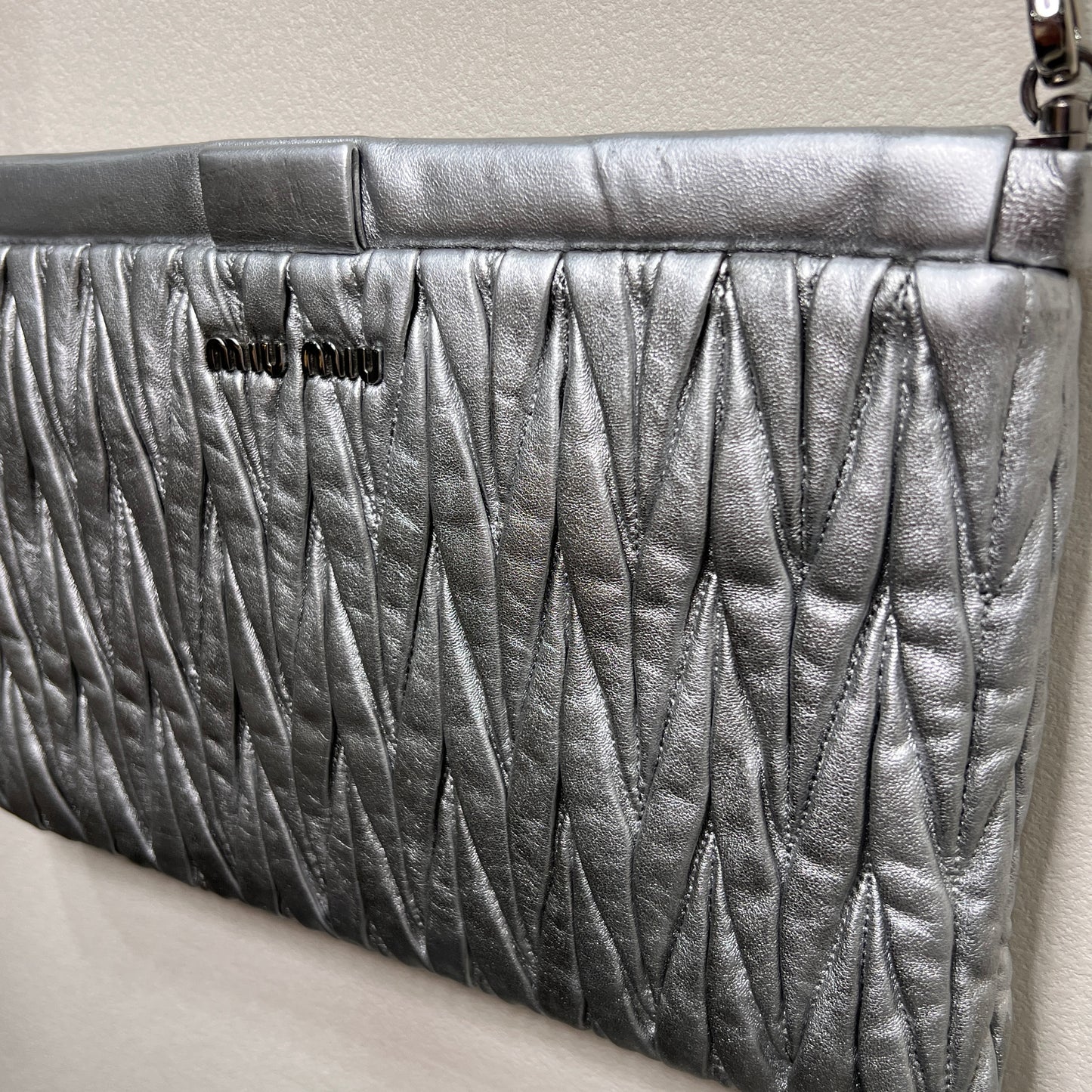 MIU MIU Metallic Leather Crossbody 30cm
