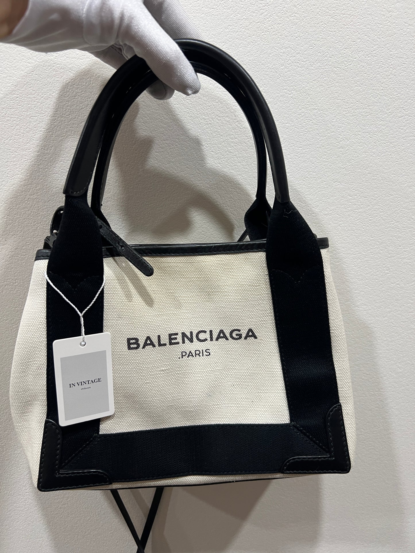 BALENCIAGA Navy Cabas XS