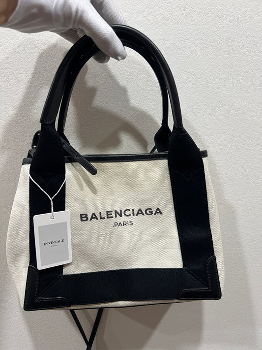BALENCIAGA Navy Cabas XS