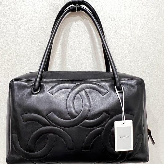 CHANEL Triple CC Bowling Black Handbag