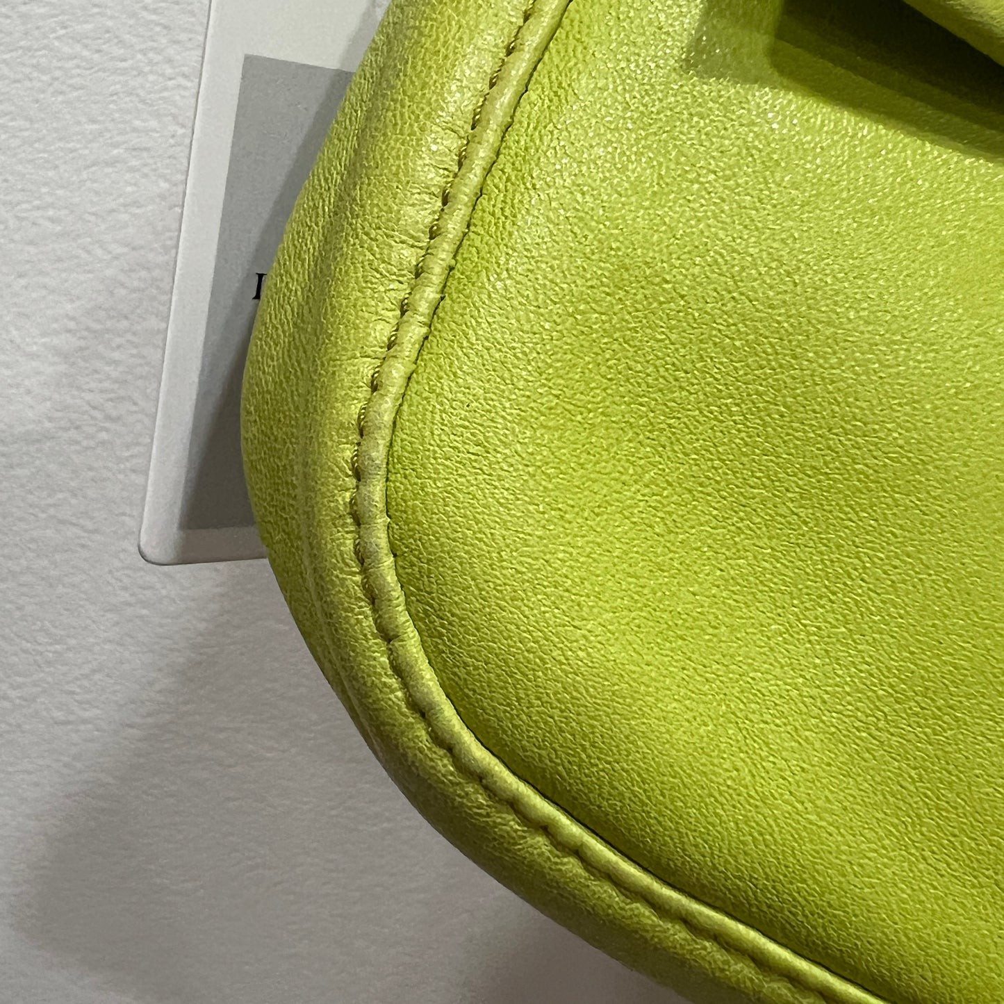 FENDI Baguette Neon Green Nappa Leather