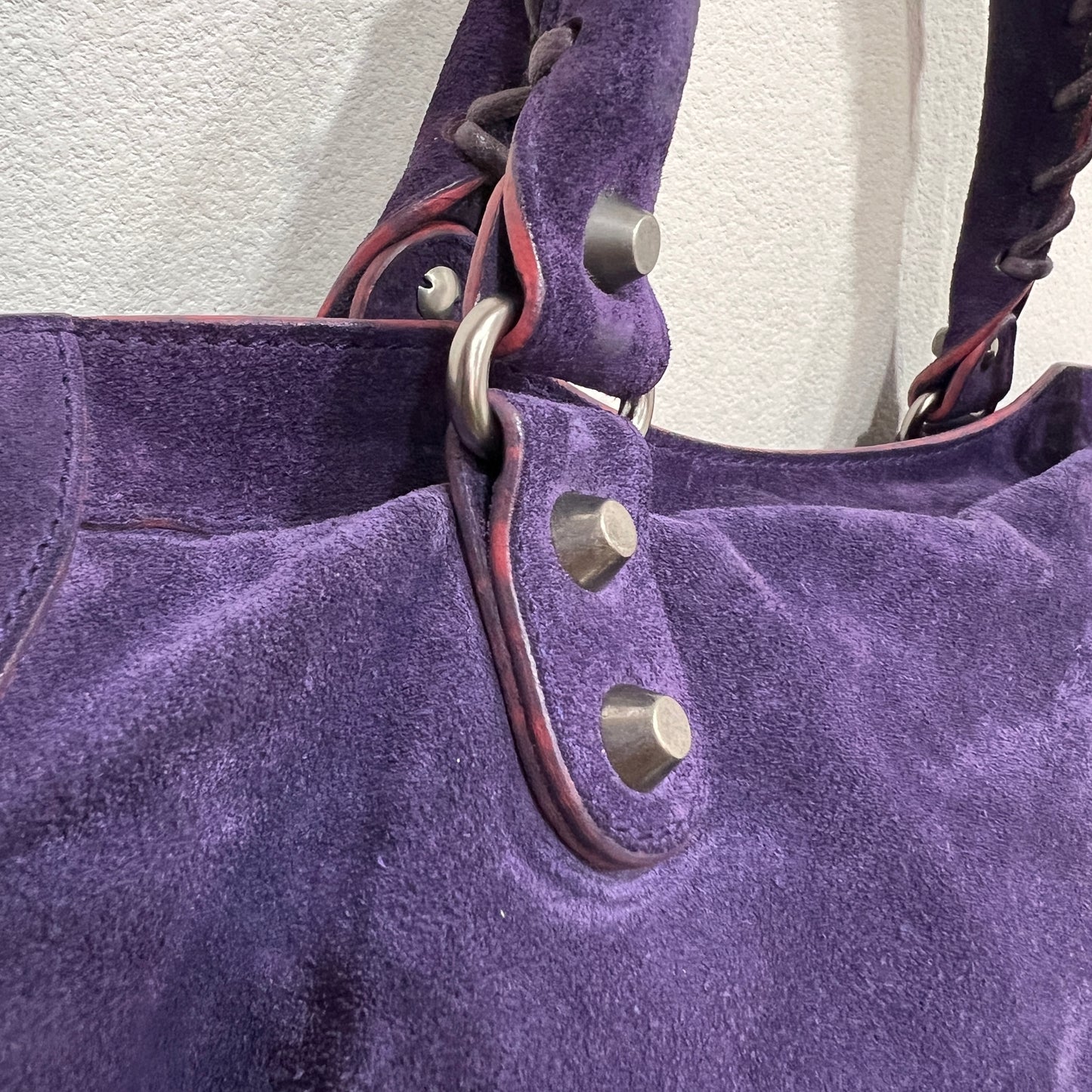 BALENCIAGA City Purple Suede leather