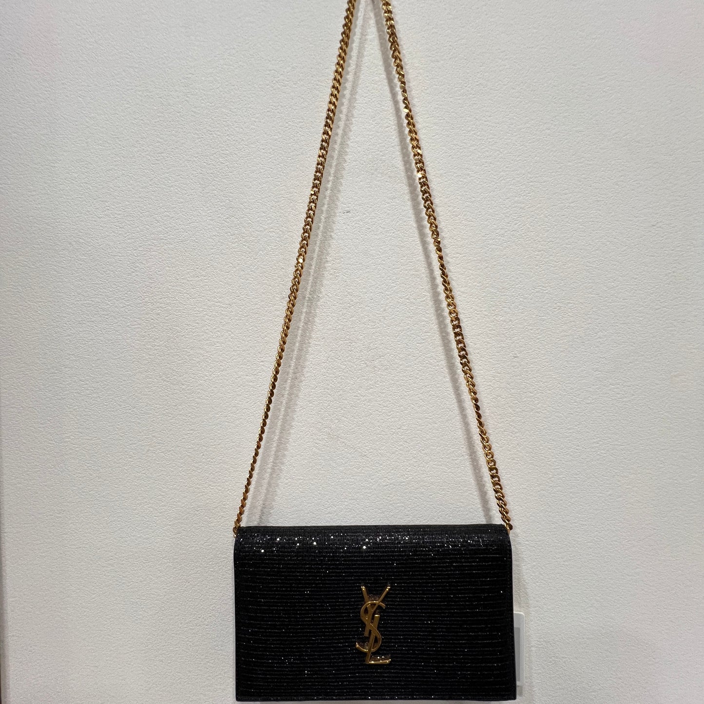 YSL Rare Kate Glitter Chain Wallet