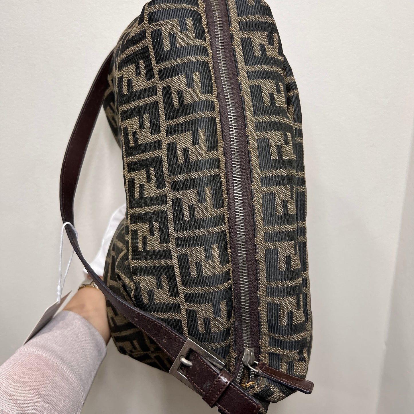 Fendi Zucca Canvas Shoulder Bag