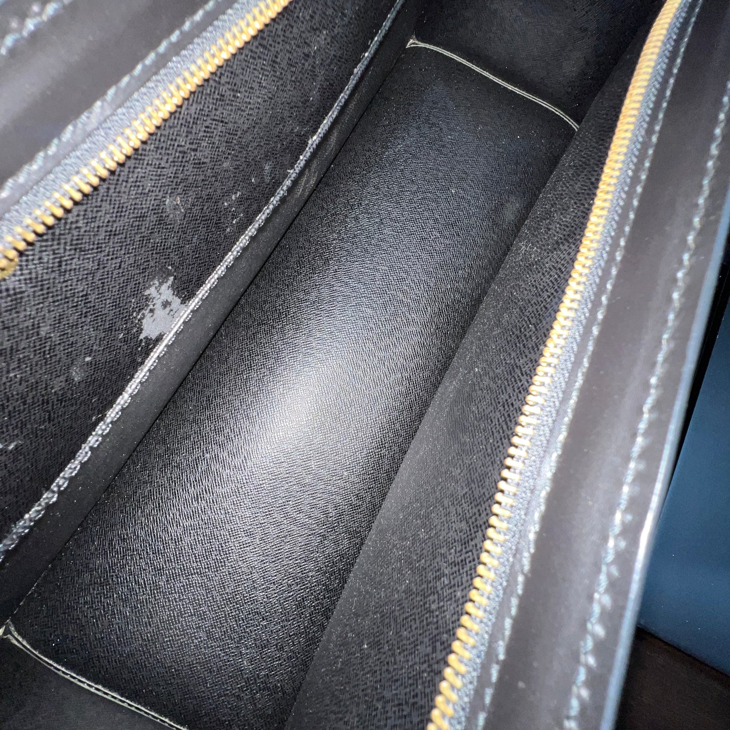 LOUIS VUITTON Epi Black Leather Tricot Triangle Bag