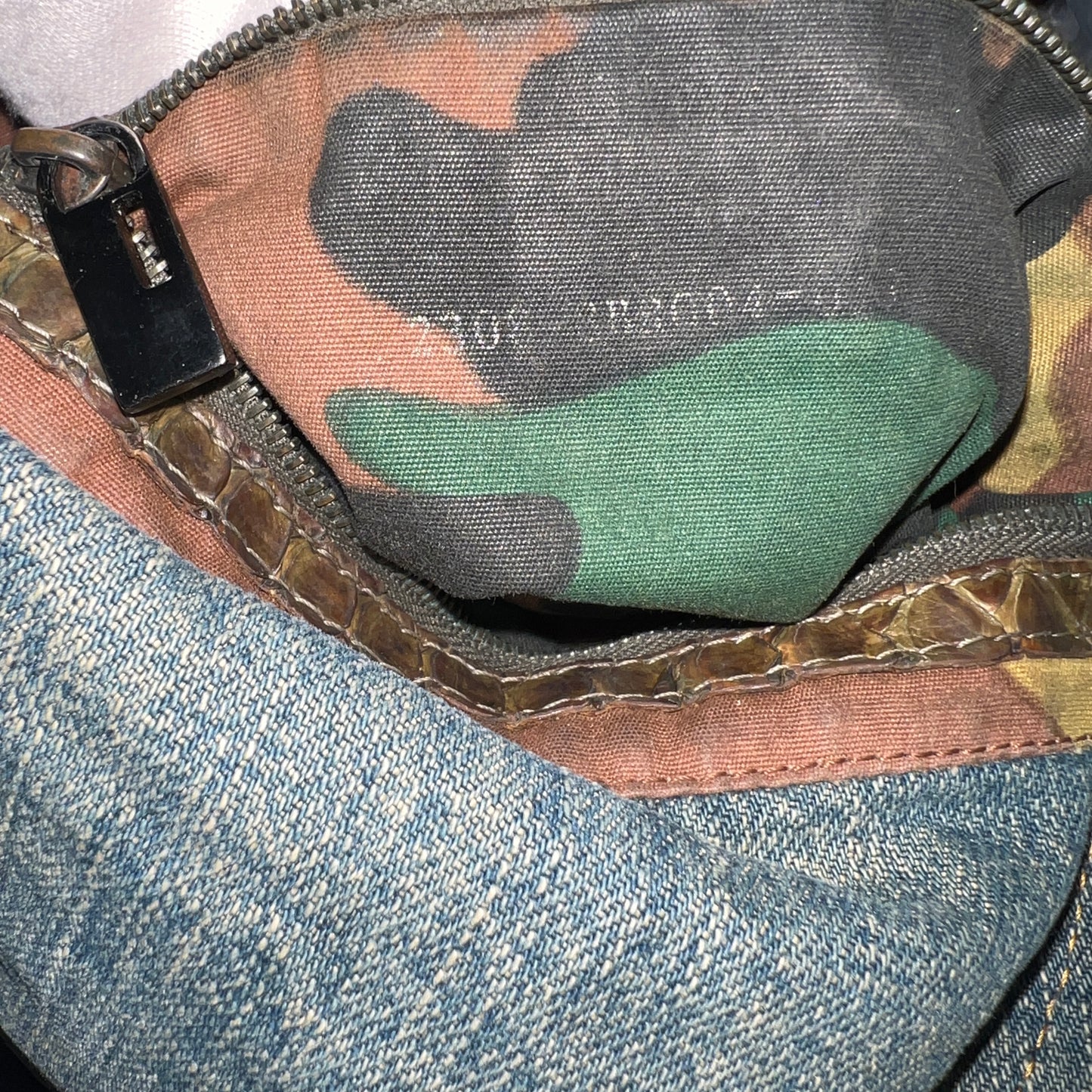 Fendi Mamma Baguette Denim Shoulder Bag