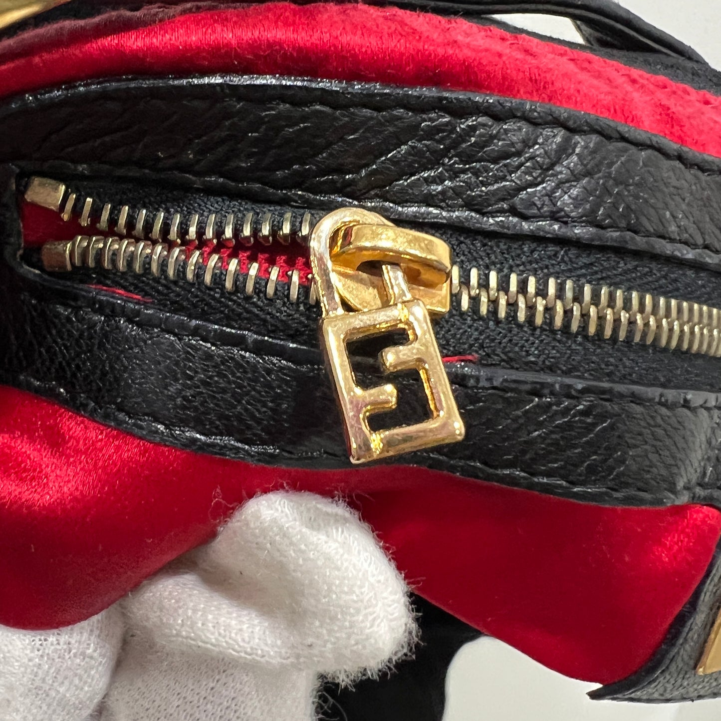 FENDI Black Suede Mamma Baguette