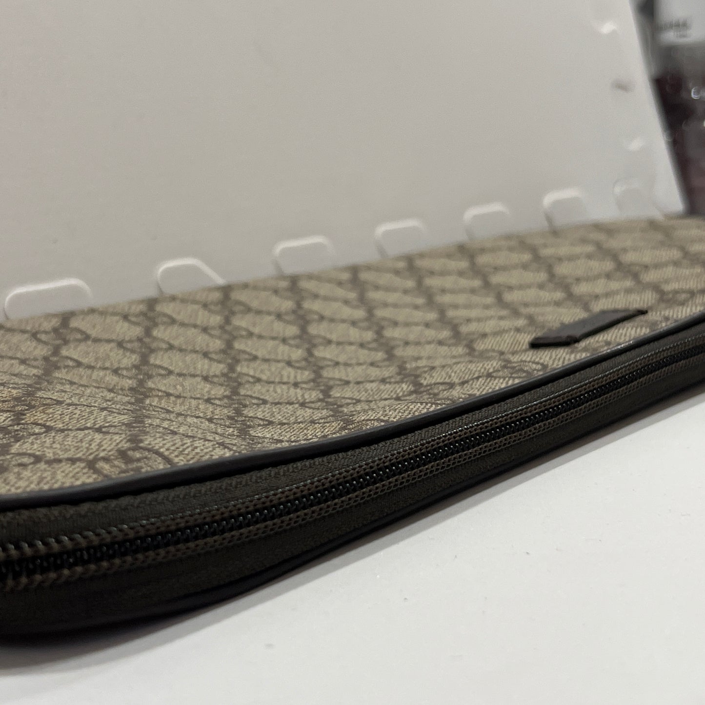 GUCCI Beige GG Supreme Canvas and Leather Travel Tie Case