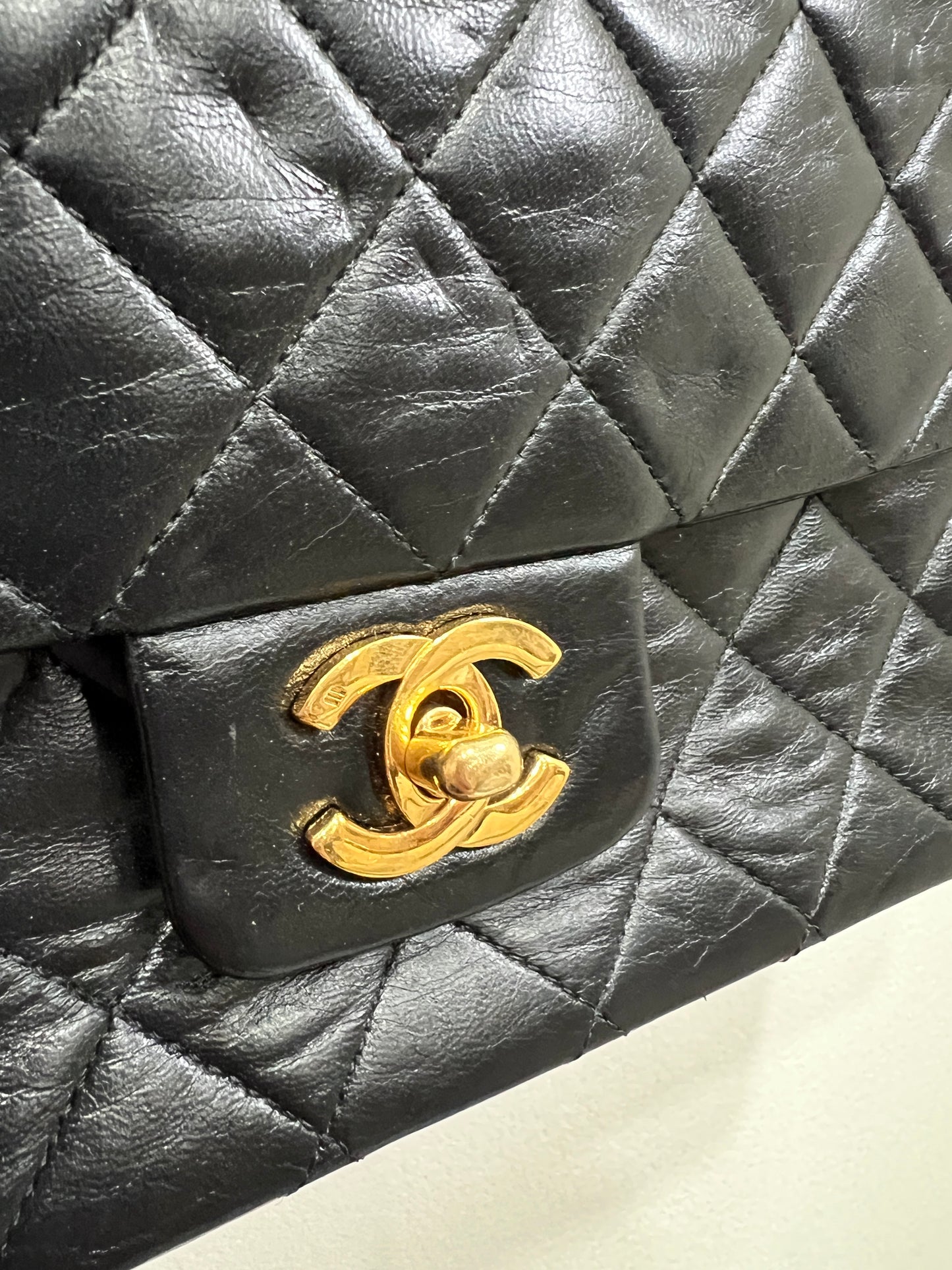 CHANEL Vintage Classic Flap with Wallet 24K gold 27cm