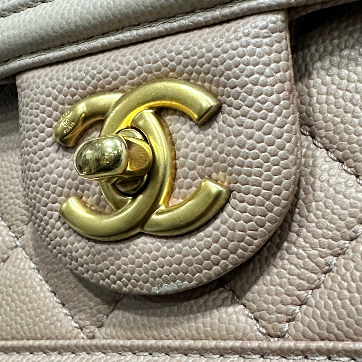 CHANEL Beige Ombre Quilted Caviar Leather Sunset On The Sea Flap / Waist Bag
