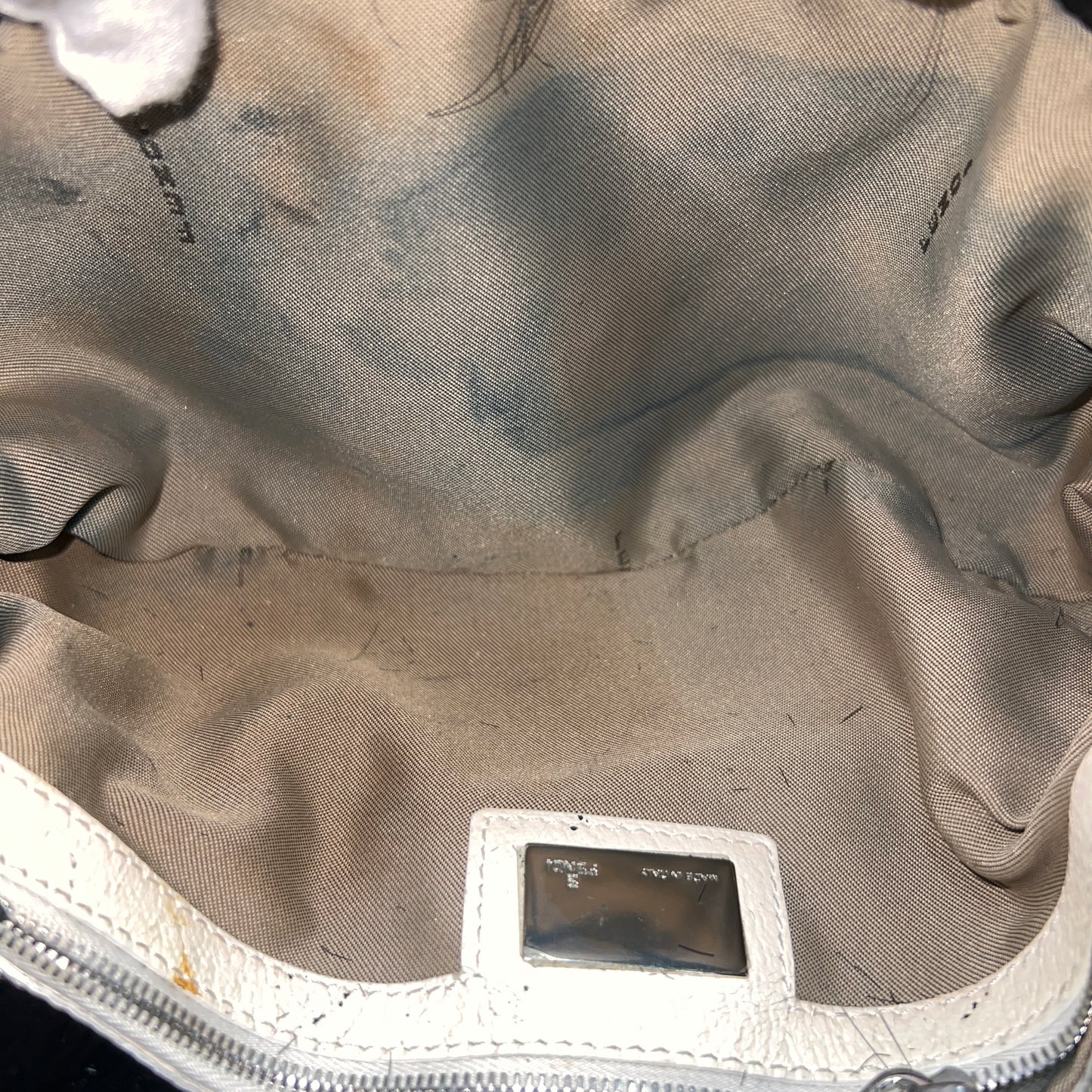 FENDI Baguette Black Faux Fur Shoulder Bag