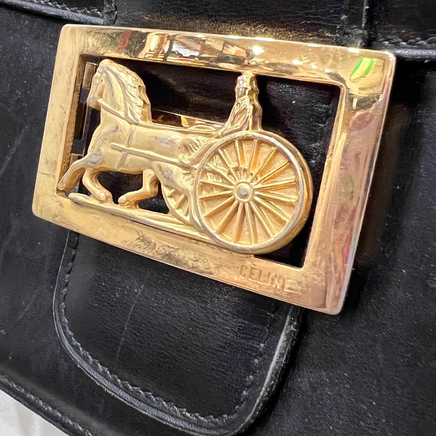 CELINE Vintage Horse Carriage Shoulder Bag