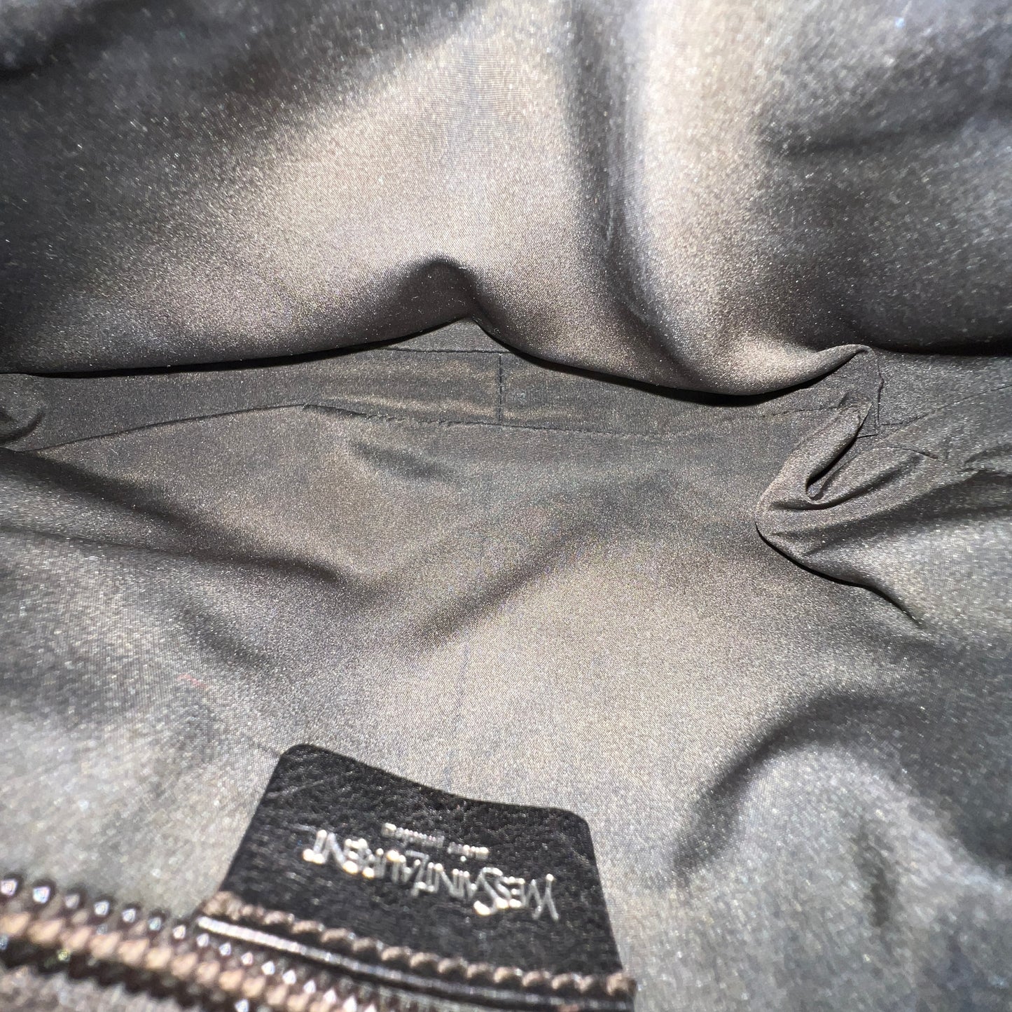 YSL Mombasa Black Leather Shoulder Bag