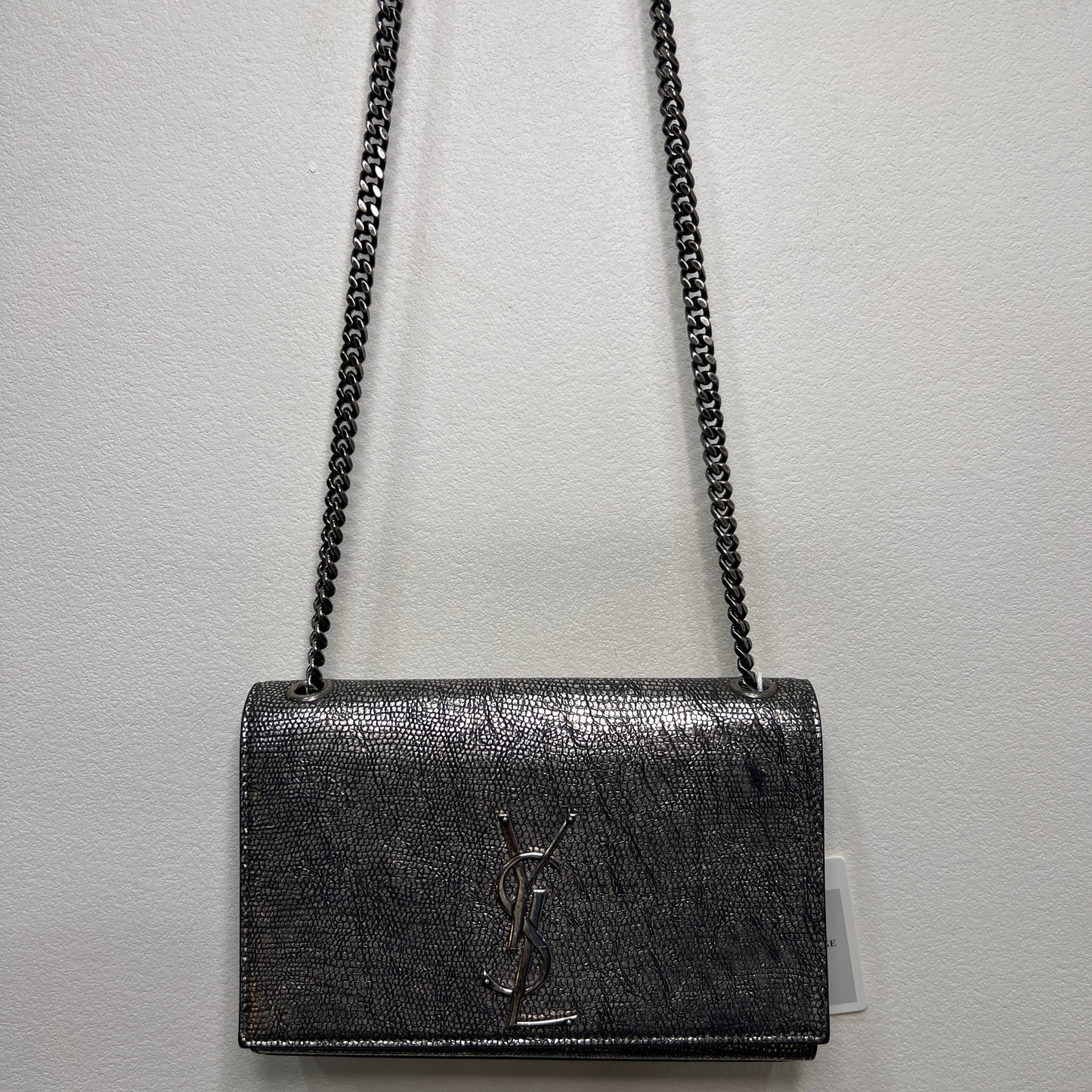 YSL Metallic Lizard-embossed Calf Leather