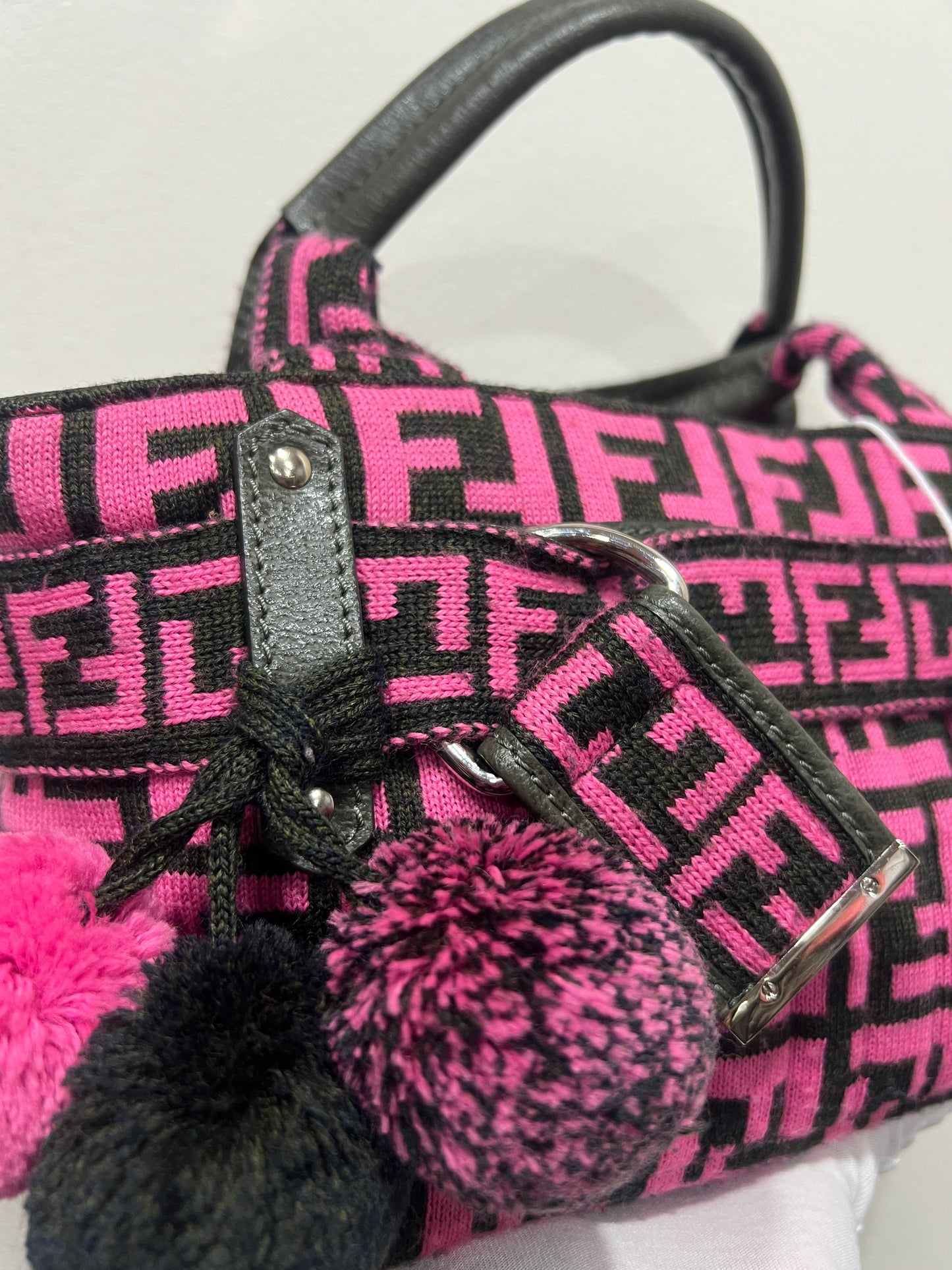 FENDI Zucca Fabric PomPom