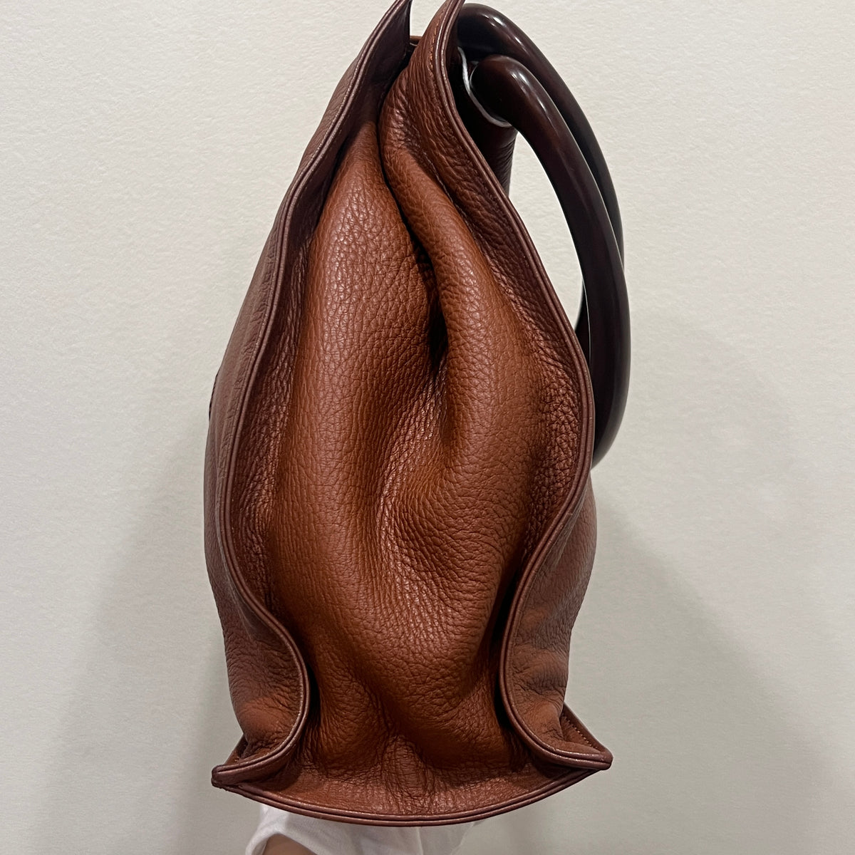 CHANEL Wood Handle Coco Mark Handbag