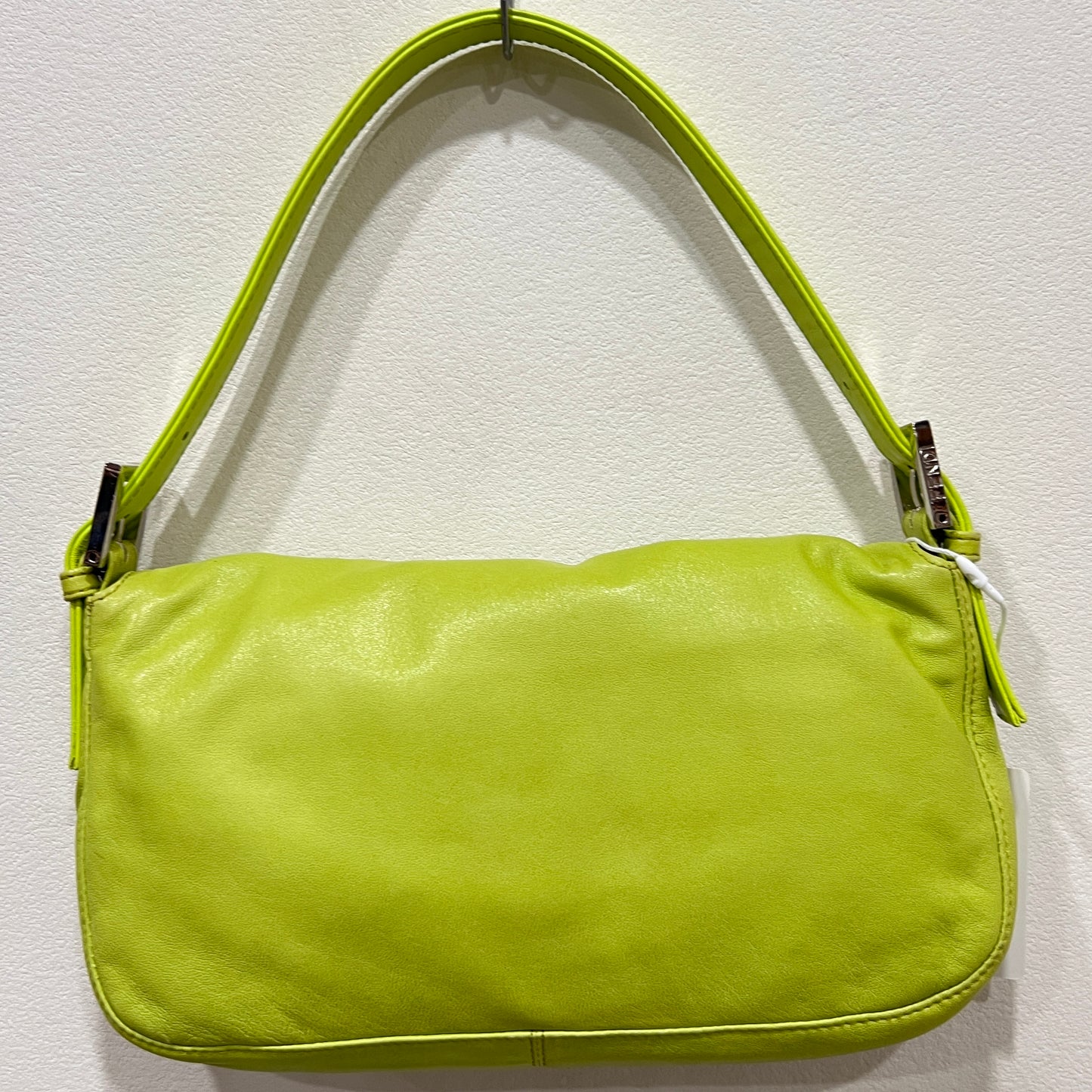 FENDI Baguette Neon Green Nappa Leather