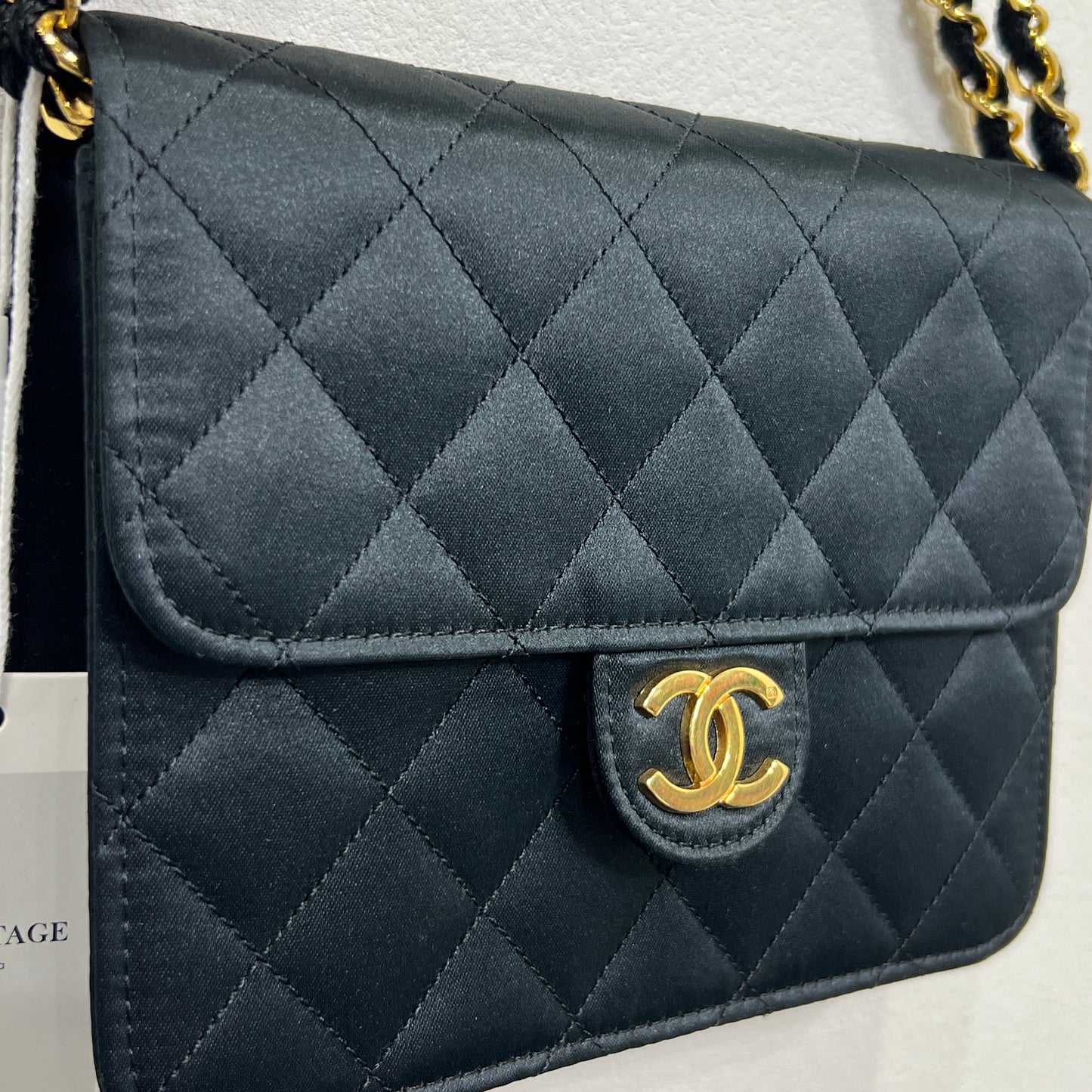 CHANEL Silk Shoulder Chain Bag