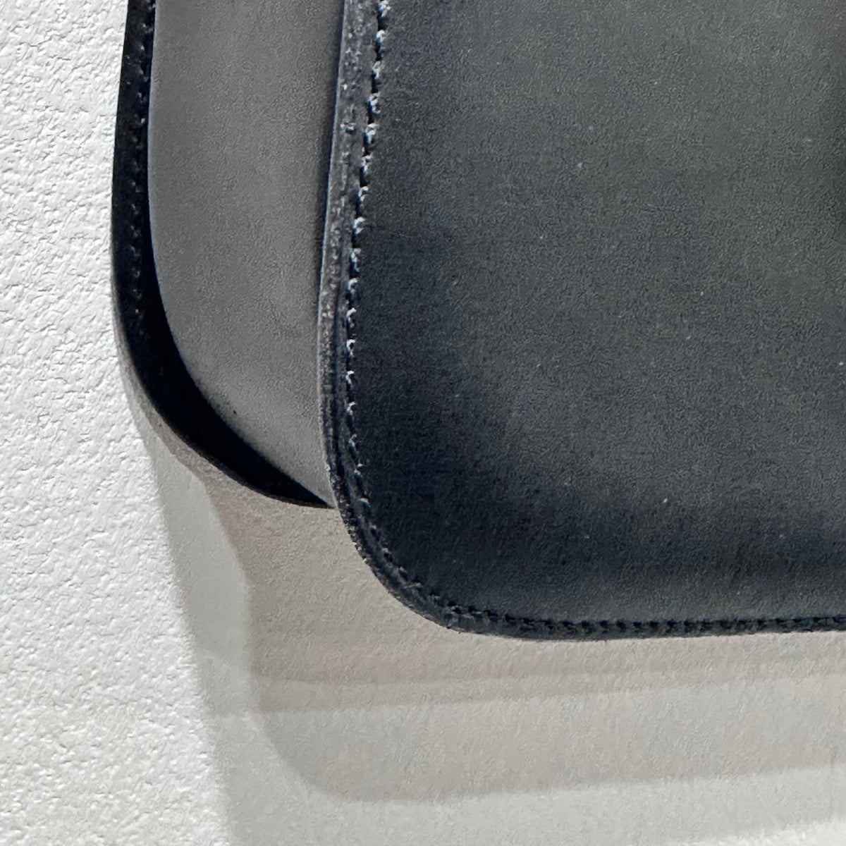 CELINE  Vintage Celine Horse Carriage Buckle Shoulder Bag in Dark leather with a Signature Gold-and-Silver Tone Sulky Horse-and-Carriage Front Clasp