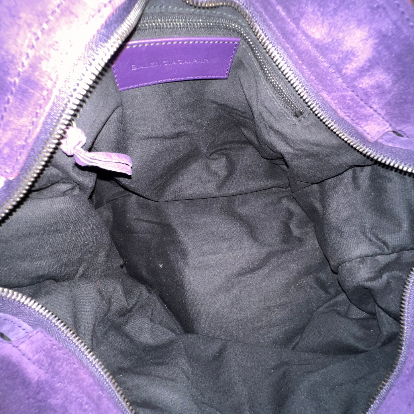 BALENCIAGA City Purple Suede leather