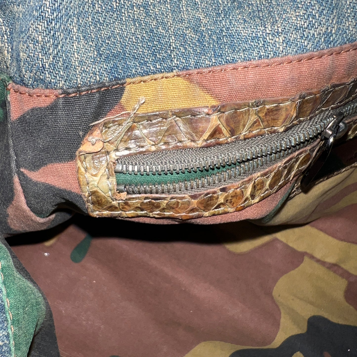 Fendi Mamma Baguette Denim Shoulder Bag
